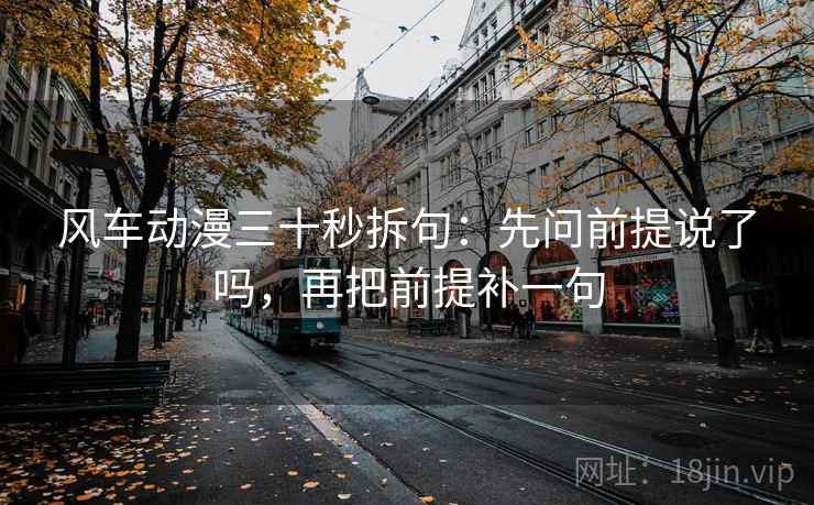 风车动漫三十秒拆句：先问前提说了吗，再把前提补一句