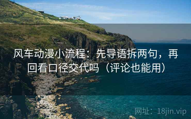 风车动漫小流程：先导语拆两句，再回看口径交代吗（评论也能用）