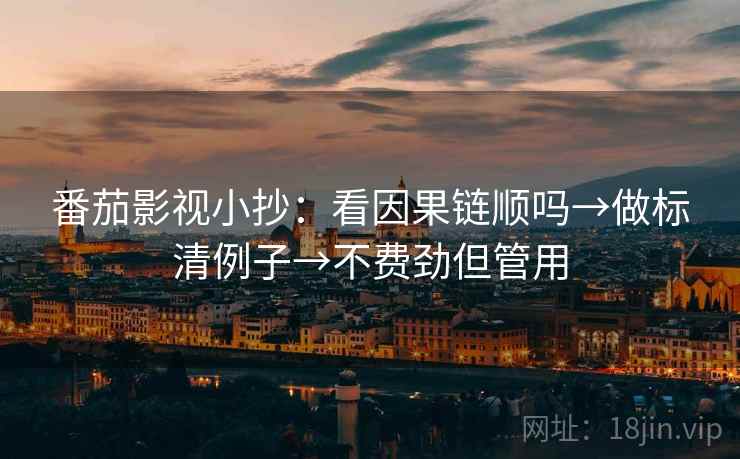 番茄影视小抄：看因果链顺吗→做标清例子→不费劲但管用