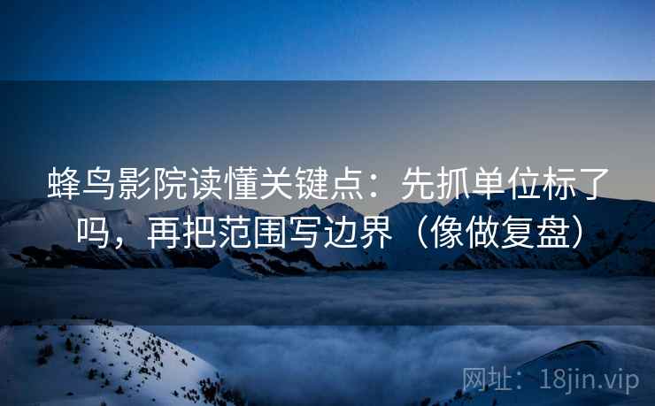 蜂鸟影院读懂关键点：先抓单位标了吗，再把范围写边界（像做复盘）
